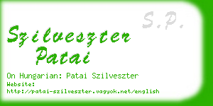 szilveszter patai business card